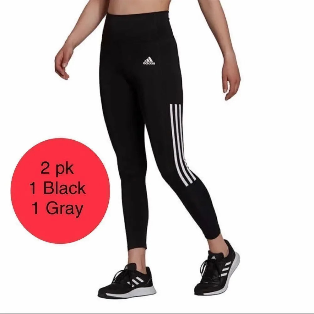 Adidas Ladies' leggings 3-Stripe Tight with Mesh Grey  Black XL